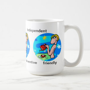 Customisable Aquarius traits Cute Cartoon Zodiac Coffee Mug