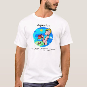 Customisable Aquarius traits Cute Cartoon Zodiac T-Shirt