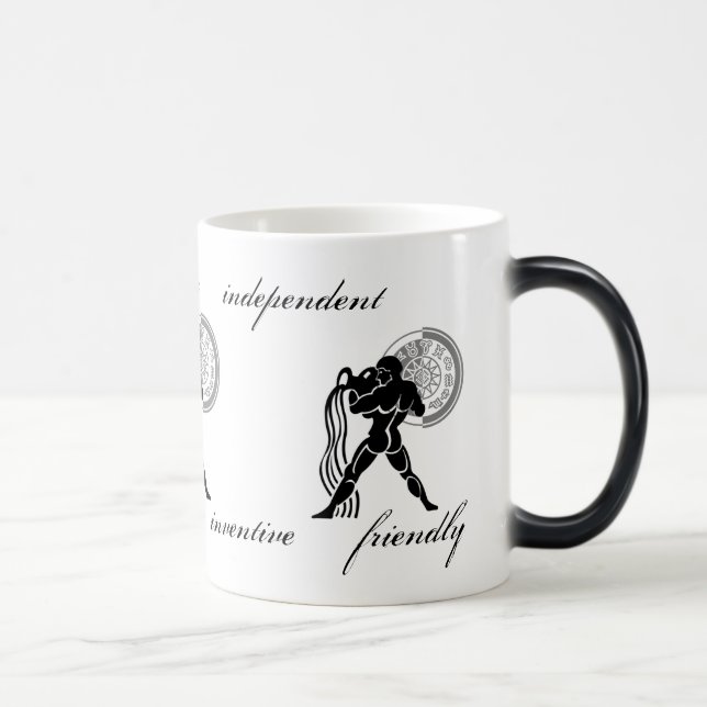 Customisable Aquarius traits Greek-style Zodiac Magic Mug (Right)