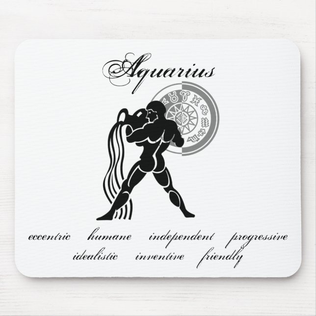 Customisable Aquarius traits Greek-style Zodiac Mouse Mat (Front)