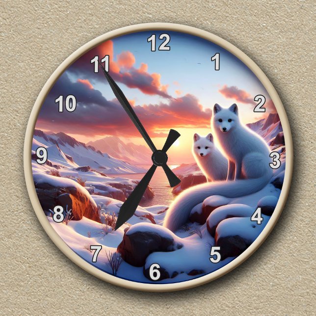 Customisable Arctic Fox Winter Landscape Clock (Creator Uploaded)