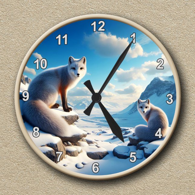 Customisable Arctic Fox Winter Landscape Clock (Creator Uploaded)