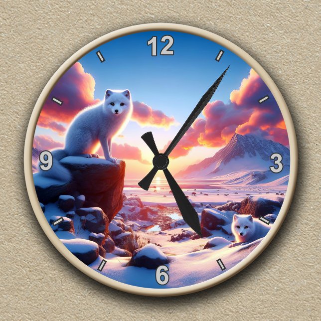 Customisable Arctic Fox Winter Landscape Clock (Creator Uploaded)
