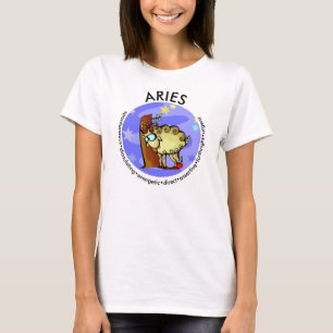 Customisable Aries traits Cute Cartoon Zodiac T-Shirt