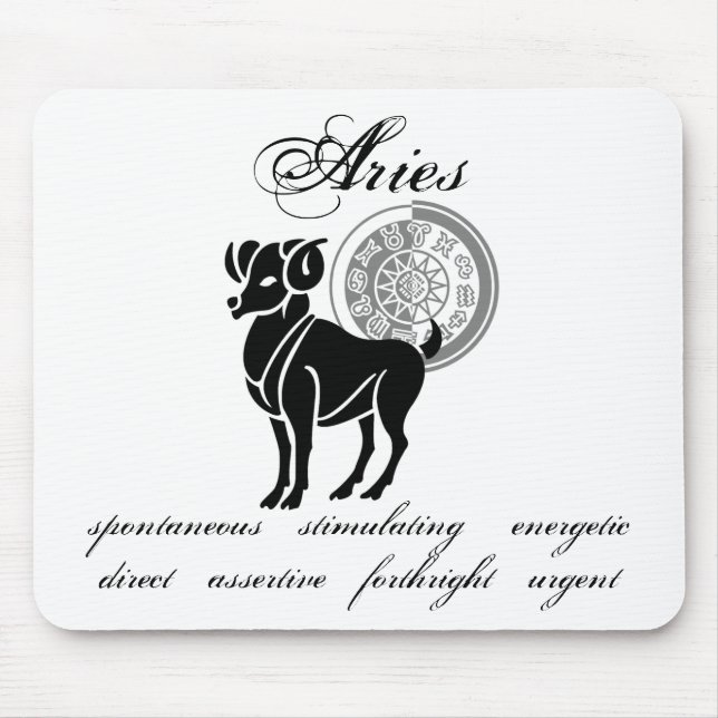 Customisable Aries traits Greek-style Zodiac Mouse Mat (Front)