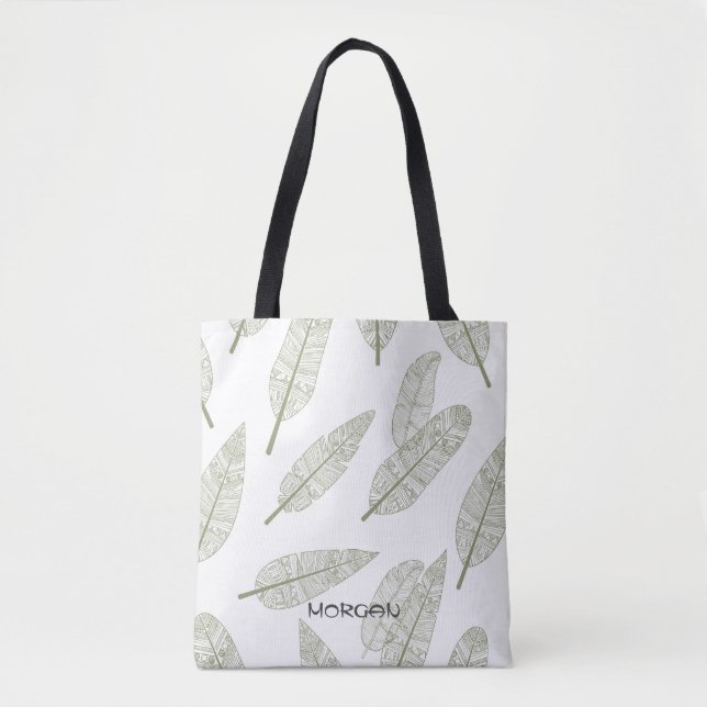 Customisable Arrow Pattern Tote Bag with Name (Front)