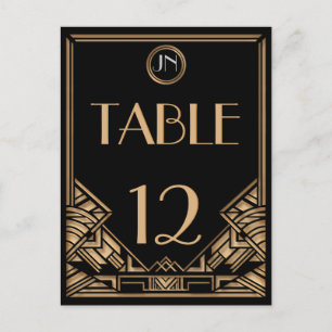 Customisable Art Deco Gatsby Style Table Numbers Postcard