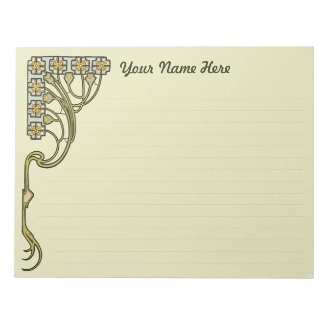 Customisable Art Nouveau CC0403 Notepad (Front)