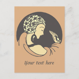 Customisable Art Nouveau design Postcard
