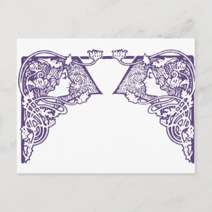 Customisable Art Nouveau Ladies Postcard