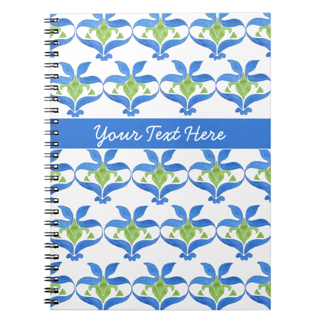Customisable  Art Nouveau Pattern Spiral Notebook (Front)