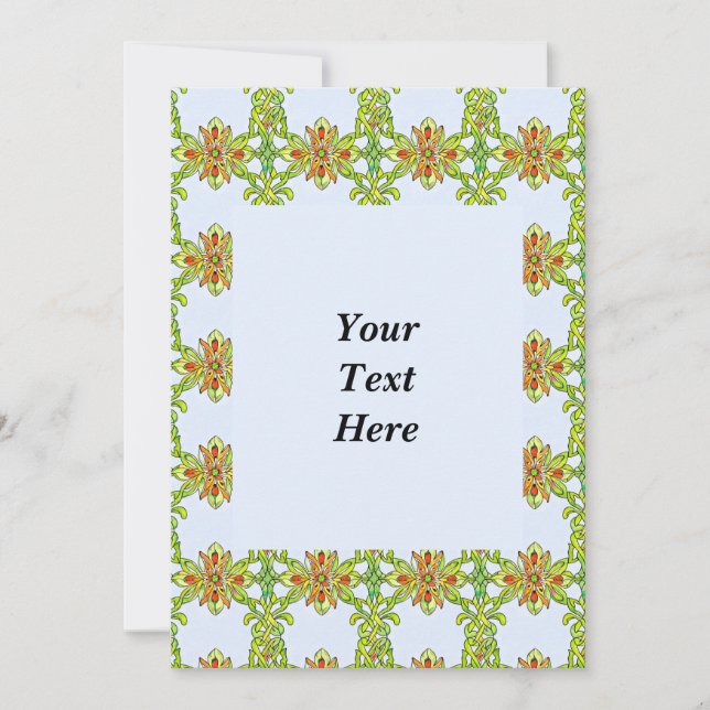 Customisable Art Nouveau Weave Pattern  Invitation (Front)