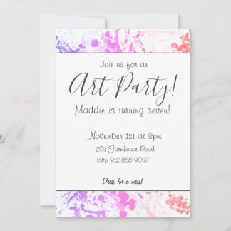 Customisable Art Party Invitation