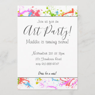 Customisable Art Party Invitation