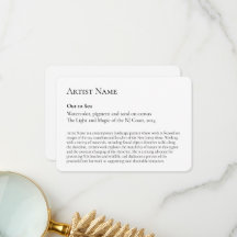 Customisable Art Show Display Gallery Placards