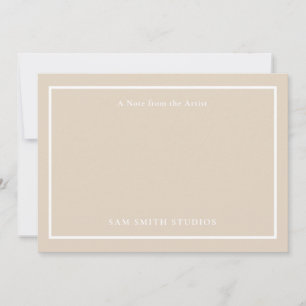 Customisable Artist Thank You Card