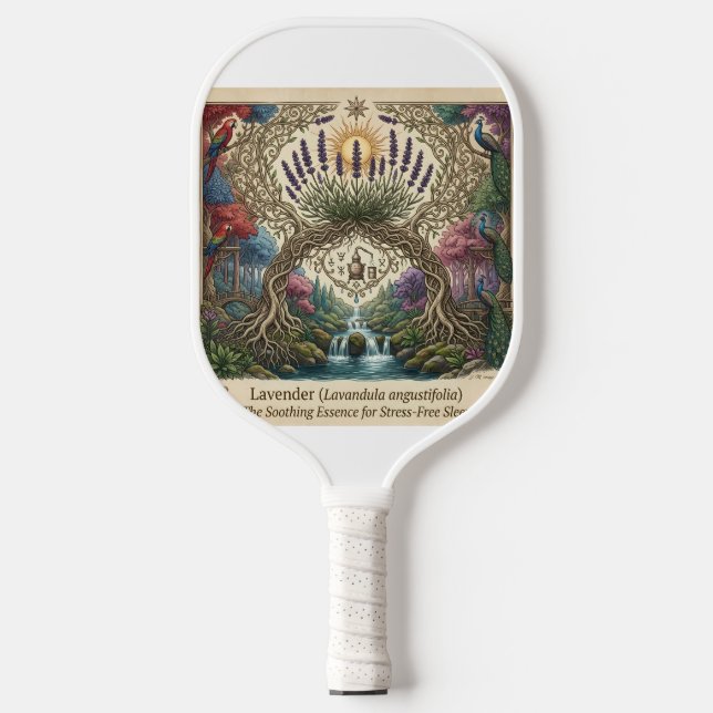 Customisable Artistic Floral Pattern Pickleball Pa Paddle (Front)
