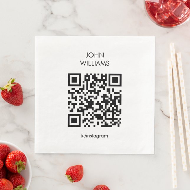Customisable Artist's Exhibition Opening QR Code Napkin (Insitu)