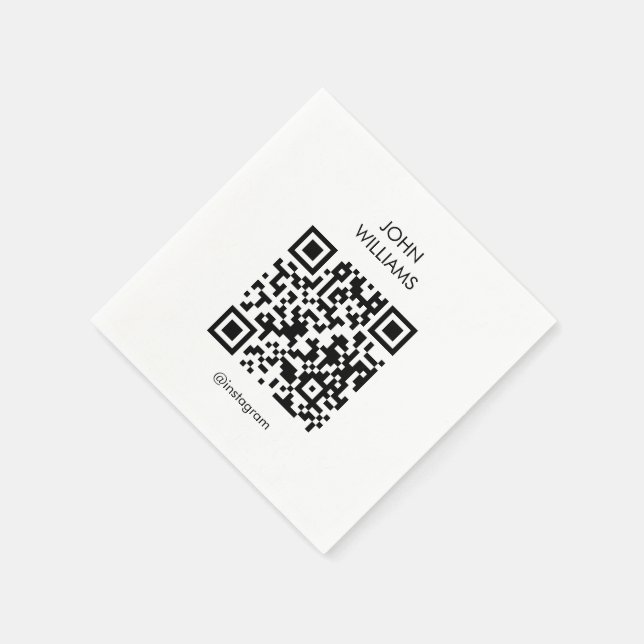 Customisable Artist's Exhibition Opening QR Code Napkin (Corner)