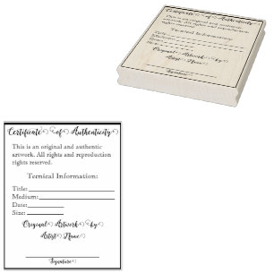 Customisable Artwork Authentication Print I Rubber Stamp