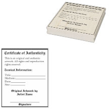 Customisable Artwork Authentication Print