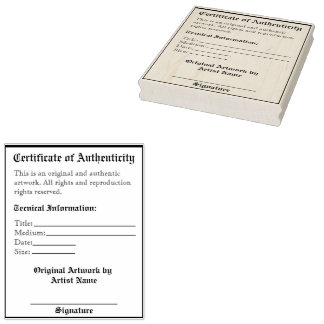 Customisable Artwork Authentication Print Rubber Stamp