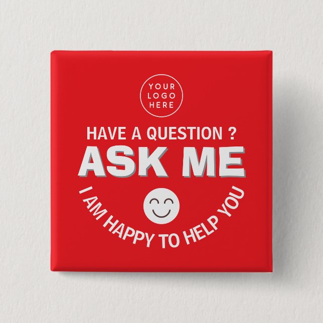 Customisable "Ask Me" Volunteer Button (Front)