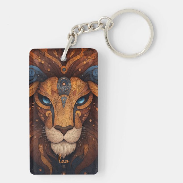 Customisable Astrological Lion Key Ring (Back)