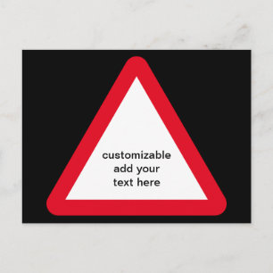 Customisable Attention Sign Postcard