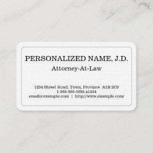 Customisable Attorney-At-Law Business Card