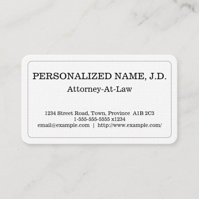 Customisable Attorney-At-Law Business Card (Front)