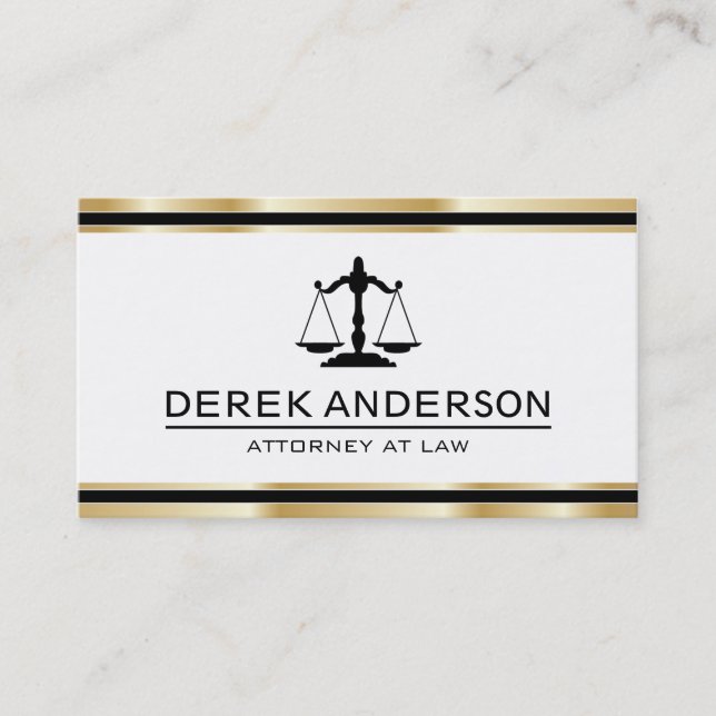 Customisable Attorney Business Cards (Front)