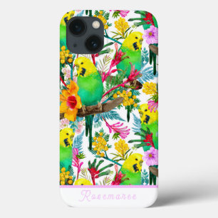 Customisable Australian Budgerigar Wildflower iPhone 13 Case