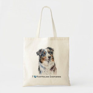 Customisable Australian Shepherd canvas tote