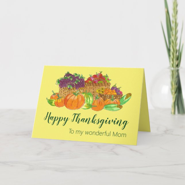 Customisable Autumn Harvest Thanksgiving Card (Front)