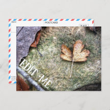 Customisable Autumn Leaf Postcard