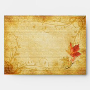 Customisable Autumn Leaves Wedding A-7 Envelope