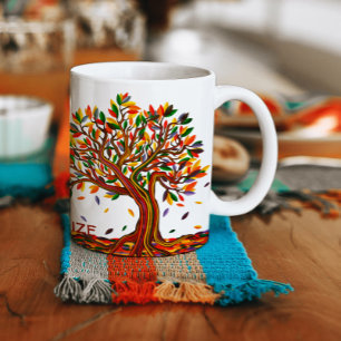 Customisable Autumn Tree Warm Colours Fall Artwork Coffee Mug