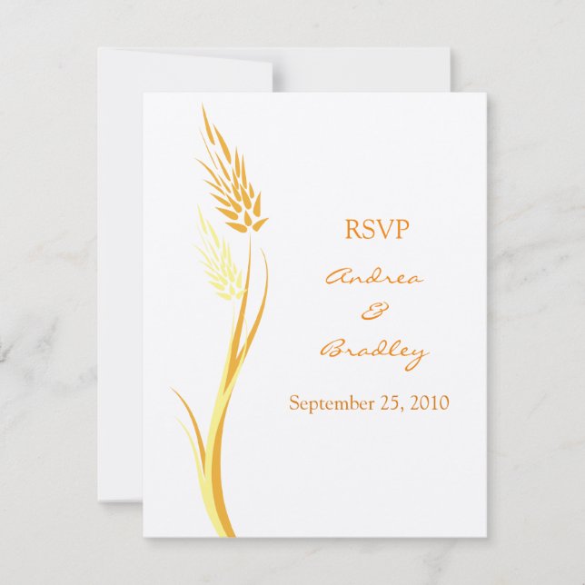 Customisable Autumn Wedding Response Card (Front)