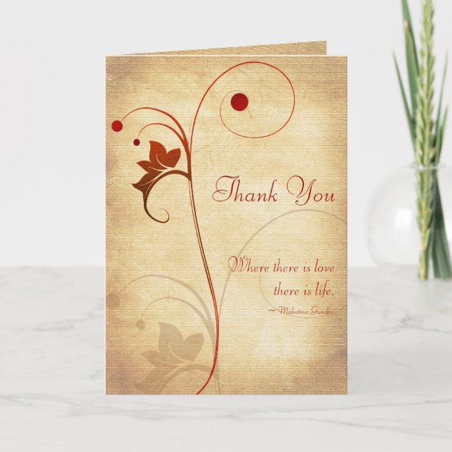 Customisable Autumn Wedding Thank You Card (Front)