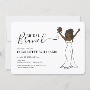 Customisable Avatar Bridal Brunch   Long Hair Invitation