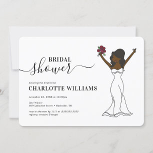 Customisable Avatar Bridal Shower   Long Hair Invitation