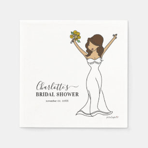 Customisable Avatar Bridal Shower   Long Hair Napkin