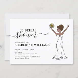 Customisable Avatar Bridal Shower   Short Hair Invitation