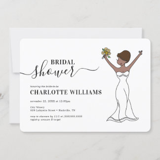 Customisable Avatar Bridal Shower | Short Hair Invitation