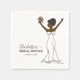 Customisable Avatar Bridal Shower | Short Hair Napkin
