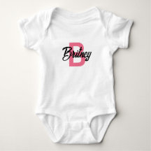 Customisable “B” Baby Girl Bodysuit