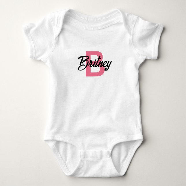 Customisable “B” Baby Girl Bodysuit (Front)