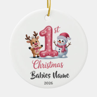 Customisable Babies 1st Christmas Ceramic Tree Decoration