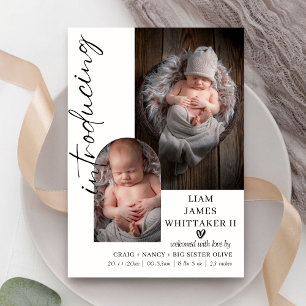 Customisable Baby Birth Announcement Template Card